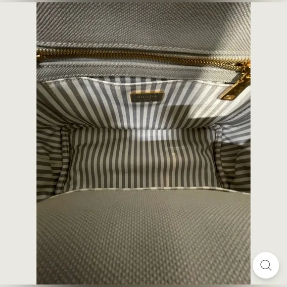Prada Gray Small Canapa Canvas Women's Bag Authentic